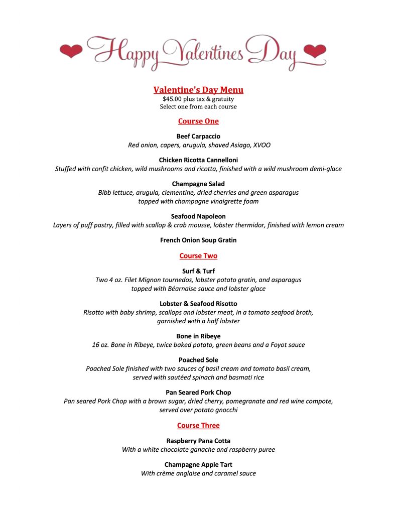 bistro barbes valentines day menu